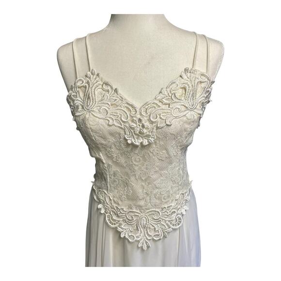 Jessica McClintock Dress Size 5/6 White Bridal Lace Wedding Shower Vintage 1980s - Picture 3 of 13